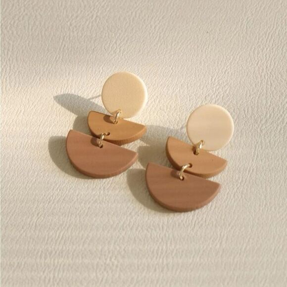 5 for $25  BROWN  GEOMETRIC DANGLES - Picture 4 of 5